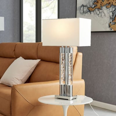 Finesse Decor Acrylic Table Lamp // Chrome